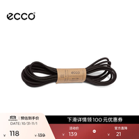ecco Laces 鞋带 白色纯色鞋带 细圆款休闲鞋单鞋鞋带 9044601 黑色904460100101 120cm