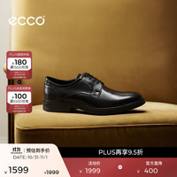 ecco 17AW622104 透气圆头德比鞋 黑色 40码 商务正装男鞋