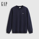 Gap 情侣款logo抓绒圆领合身百搭卫衣