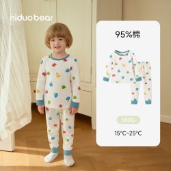 尼多熊 春秋新款宝宝秋衣秋裤纯棉a类儿童内衣套装男女童保暖睡衣