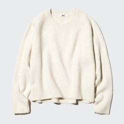 优衣库 souffle yarn舒芙蕾圆领针织衫优衣库女装毛衣毛衫479157