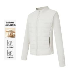 Esprit 羊毛内里保暖上衣纯色开衫冬季轻奢精致通勤女士棉衣