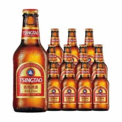 青岛啤酒 金质小棕金 258mL×12瓶 赠白啤杯