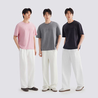 GXG 双11真五折！中廓水洗宽松做旧圆领套头短袖T恤男26年新品