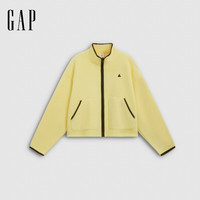 Gap 女装 布莱纳刺绣宽松立领摇粒绒卫衣外套 黄色