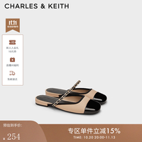 CHARLES & KEITH 女款拼接链条穆勒鞋 CK1-70381141