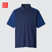 优衣库 AS DRY-EX速干POLO衫/短袖男装T恤489085 69 藏青色 2XL