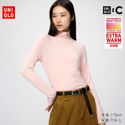 优衣库 HEATTECH混纺高领T恤/长袖优衣库女装合作款保暖内衣9%羊绒485824