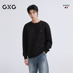 GXG 商场同款 微阔圆领卫衣 G26X311011 黑色 L
