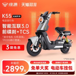 绿源 K55新国标长续航智能代步电动自行车 门店自提