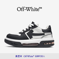 OFF-WHITE 头层牛皮板鞋男士美式潮牌箭头女鞋厚底增高鞋高端轻奢休闲运动鞋 黑白色 35 女款 等于运动鞋36码