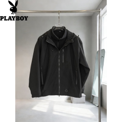 PLAYBOY 三合一两件套男女情侣户外三防 黑色 2XL （建议体重155-175斤）