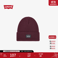 Levi's 美式复古学院风针织拷顶帽000J7 酒红色 OS