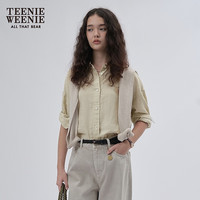 TEENIE WEENIE 亚麻纯色廓形衬衫 象牙白 S