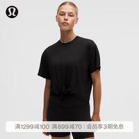 lululemon 丨All-Sport女士运动后系带长袖T恤 速干芯吸 LW3JWYS 黑色 M