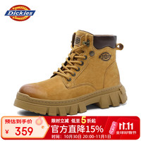Dickies 厚底马丁靴男户外复古工装靴情侣大黄靴女 土黄    39