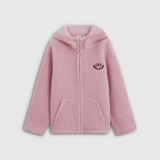 Gap 男女童大童2026秋季新款仿羊羔绒儿童连帽卫衣青少年保暖外套