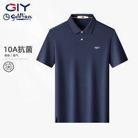 金利来 GY短袖夏季男士POLO衫高级感男装上衣翻领T恤 藏蓝