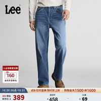 Lee 26秋冬新品五袋款762宽松直筒牛仔裤中蓝色男休闲