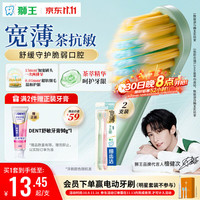 狮王 细齿洁系列 宽薄茶抗敏软毛牙刷 2支