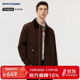 NVG·YOUNG 意大利小帆船秋冬季美拉德男士潮流宽松休闲工装翻领夹克保暖外套