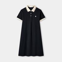 海澜之家 27新款夏季撞色扁机领印花女士POLO裙