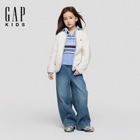 Gap 女童大童 布莱纳小熊摇粒绒立领卫衣 白色