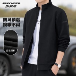 斯凯奇 外套男款夹克2026新款正品针织开衫卫衣爸爸装拉链立领上衣