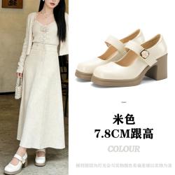 达芙妮 玛丽珍鞋女26春秋小香风气质百搭JK鞋乐福鞋女浅口增高通勤鞋