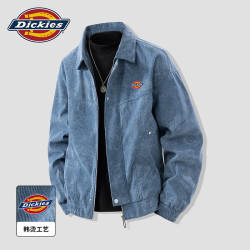 Dickies 美式复古翻领灯芯绒夹克男士宽松春秋街头潮流大码外套 蓝色 5XL