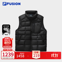 斐乐 排骨羽绒马甲丨斐乐潮牌保暖外套26冬季新款男装 正黑色-BK M 170/92A/M