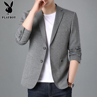 PLAYBOY 春秋新款休闲西服男士商务单西韩版修身免烫加厚西装外套男上衣
