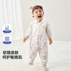 迷你巴拉 甜美连体衣 迷你巴拉巴拉女童宝宝柔软舒适长袖内着爬服秋