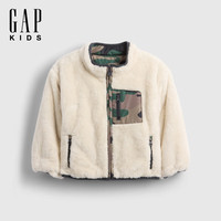 Gap 男幼童秋季两面穿 仿羊羔绒夹克外套 迷彩