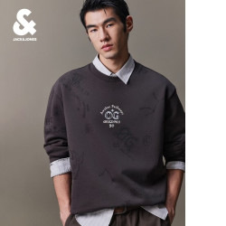 杰克琼斯 杰克·琼斯（JACK&JONES）26年星座系列纯棉卫衣男士秋季新款宽松圆领长袖满印潮流男装上