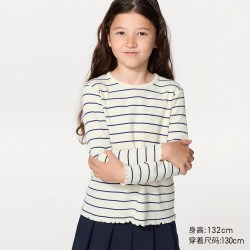 童装女童罗纹圆领T恤/长袖优衣库486994