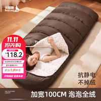 北极狼 加绒睡袋单人便携加厚防寒成人睡袋被子二合一全绒泡泡绒保暖