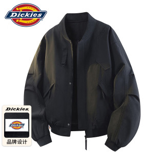 Dickies 夹克男士棒球服外套工装宽松上衣服秋冬季休闲男装 黑色    XL