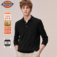 Dickies 羊毛衫男100%纯羊毛翻领毛衣男商务休闲上衣秋冬季针织打底衫