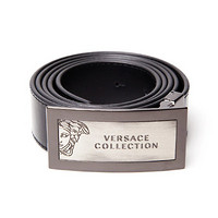 VERSACE 范思哲 COLLECTION 男士复古皮带  黑色