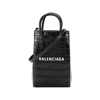 BALENCIAGA 巴黎世家 593826 1U61N 1090 女士鳄鱼纹牛皮革斜挎包