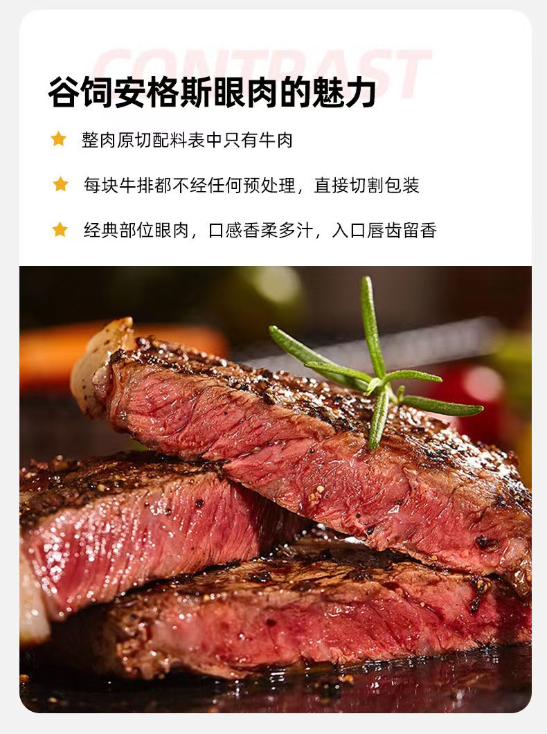 「好店众测」新鲜进口生鲜原切眼肉牛排  2斤