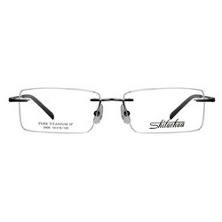 施洛华 S406 C16 纯钛 男士黑色无框眼镜架
