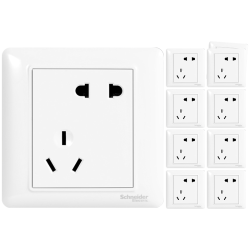 Schneider Electric 施耐德 睿意白系列 A3E426_10UA 错位五孔插座面板 10只装