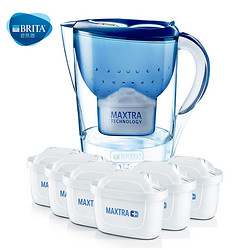 碧然德（BRITA）家用净水器滤水壶Marella3.5L 1壶6芯（升级滤芯） 蓝1壶6芯