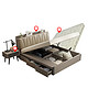 拉斐曼尼 BSA008 储物双人床组合(1.5m*2m 皮艺软靠实木高箱床+床头柜+床垫)