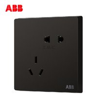 ABB 开关插座 轩致系列/黑色/无框/二位中标二三极插座 10A；AF205-885