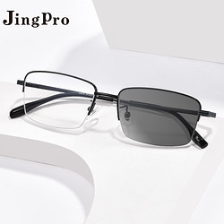 JingPro 镜邦 1.60 防蓝光变色镜片*2片+超轻合金/钛架/TR镜架(适合0-600度)