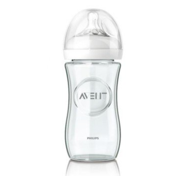AVENT 新安怡 宽口径 自然原生 SCF673 玻璃奶瓶240ml+奶嘴
